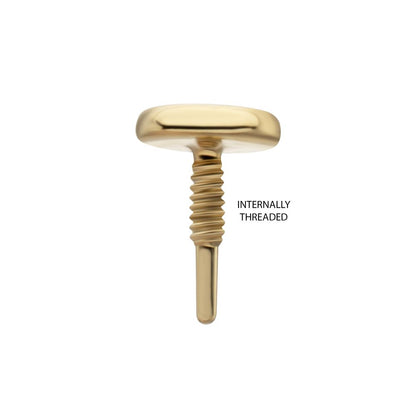 14Kt Yellow Gold M0.8 Internally Threaded Disc Top