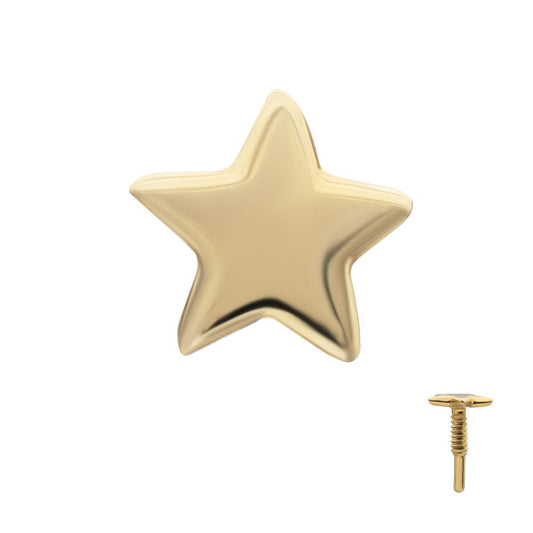 14Kt Yellow Gold M0.8 Internally Threaded Star Top