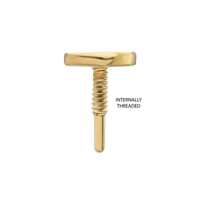 14Kt Yellow Gold M0.8 Internally Threaded Heart Top