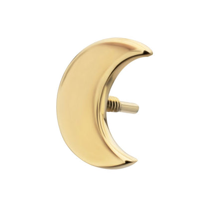 14Kt Yellow Gold M0.8 Internally Threaded Crescent Moon Top