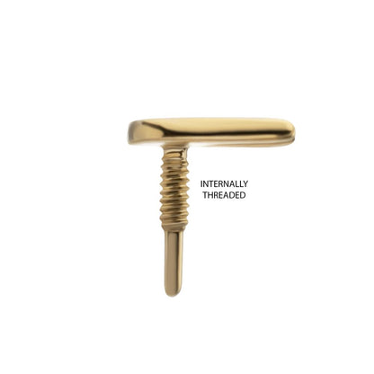 14Kt Yellow Gold M0.8 Internally Threaded Crescent Moon Top