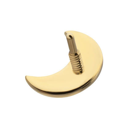 14Kt Yellow Gold M0.8 Internally Threaded Crescent Moon Top