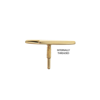 14Kt Yellow Gold M0.8 Internally Threaded Lightning Bolt Top