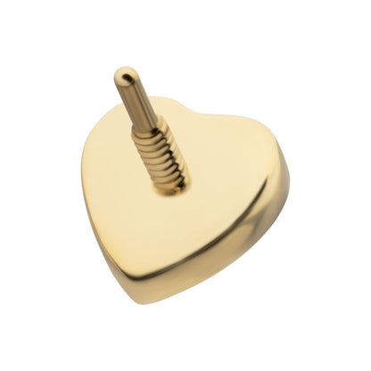 14Kt Yellow Gold M0.8 Internally Threaded Bezel Set Heart Opal Top