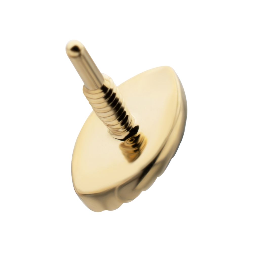 14Kt Yellow Gold M0.8 Internally Threaded Milgrain Edge Marquise Opal Top