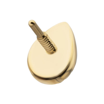 14Kt Yellow Gold M0.8 Internally Threaded Milgrain Edge Teardrop Opal Top
