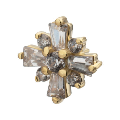 14Kt Yellow Gold M0.8 Internally Threaded Celestial Cluster Top