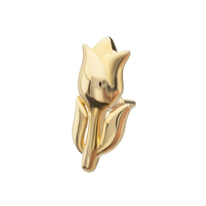 14Kt Yellow Gold M0.8 Internally Threaded Tulip Flower Top