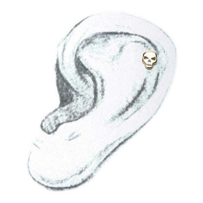 14Kt Yellow Gold Threadless Skull Top