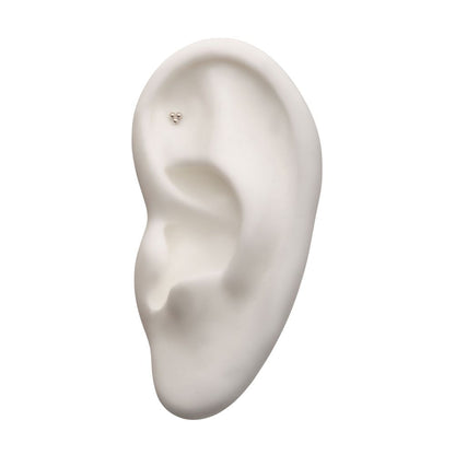 14Kt Gold Threadless Small Trinity Ball Top