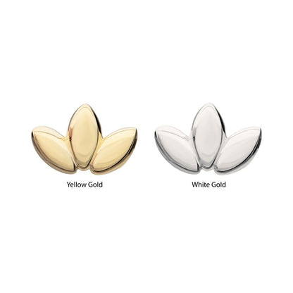 14Kt Gold Threadless Lotus Flower Top