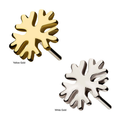 14Kt Gold Threadless with Snowflake Top
