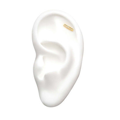 14kt Yellow Gold Threadless 9mm 7-Clear Gem Panel Top