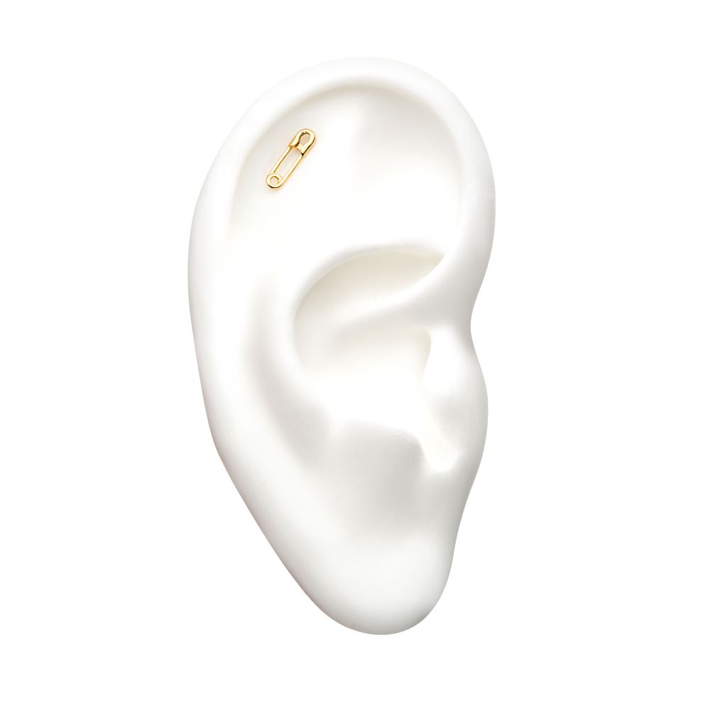 14Kt Gold Threadless Safety Pin Top