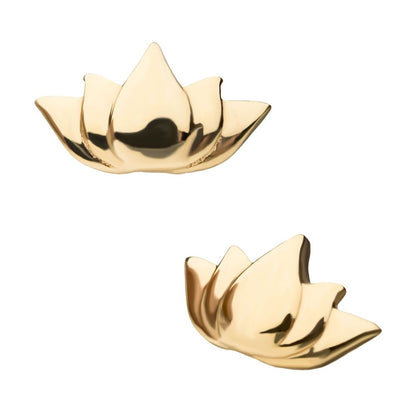 14Kt Yellow Gold Threadless with Lotus Top