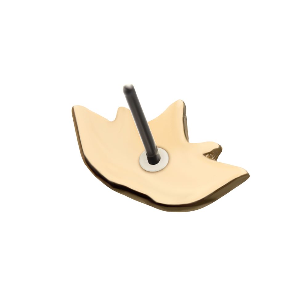 14Kt Yellow Gold Threadless with Lotus Top