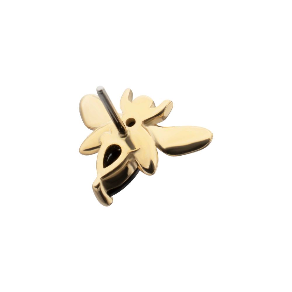 14Kt Yellow Gold Threadless "Golden Bee" Gem Top