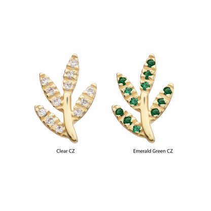 14Kt Yellow Gold Threadless "Golden Flora" Paved Gem Top