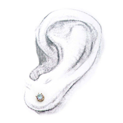 14kt Yellow Gold Threadless Crown Set CZ Gem Top