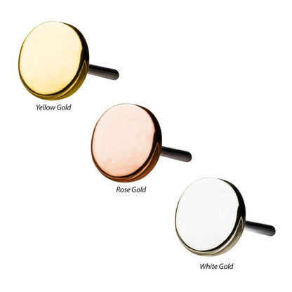 14Kt Gold Threadless Disk Top