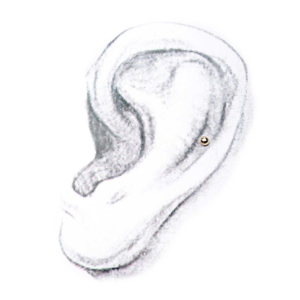 14Kt Gold Threadless Ball Top