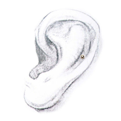 14Kt Gold Threadless Ball Top