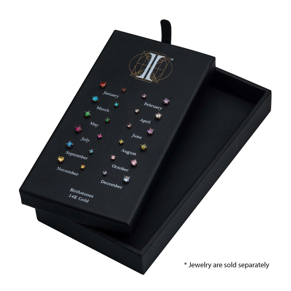 14Kt-Gold Threadless with Birthstone Prong Set Top