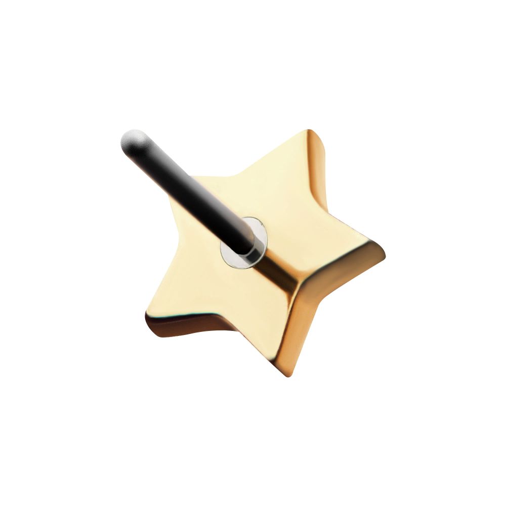 14Kt Gold Threadless Star Top