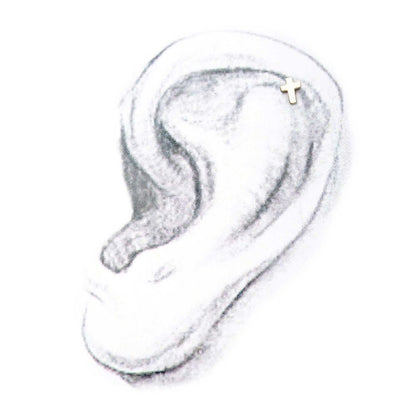 14Kt Yellow Gold Threadless Flat Cross Top