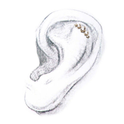 14Kt Gold Threadless 5-Clear CZ Top