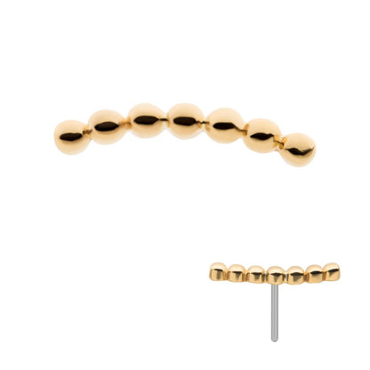 14Kt Yellow Gold Threadless with Beaded Cluster Top