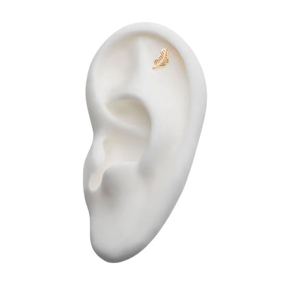 14Kt Yellow Gold Threadless Feather Top