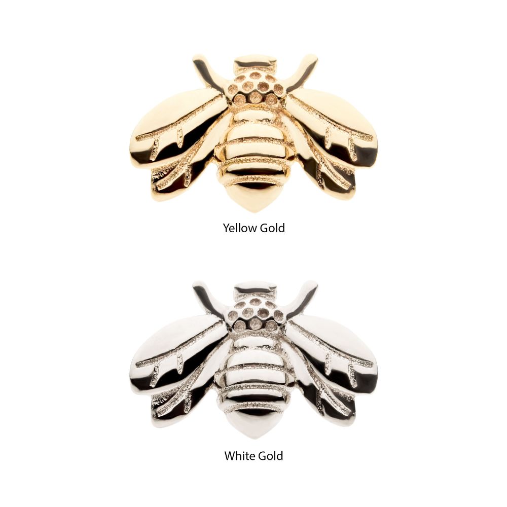 14Kt Gold Threadless with Decorative Bee Top