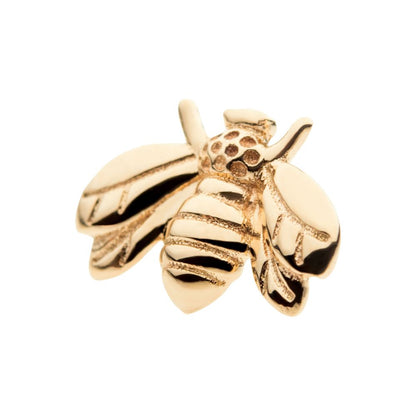 14Kt Gold Threadless with Decorative Bee Top