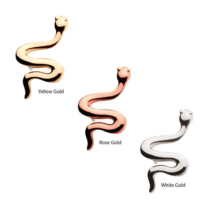 14Kt Gold Threadless Snake Top