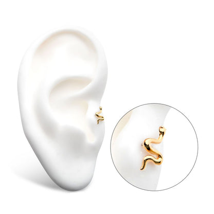 14Kt Gold Threadless Snake Top