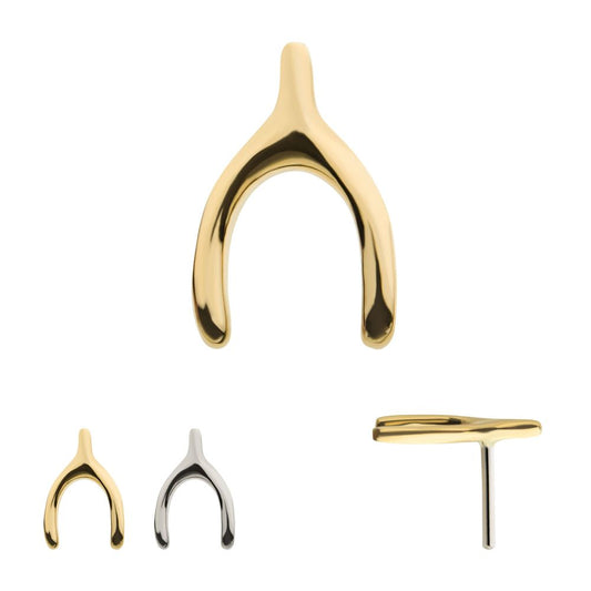 14Kt Gold Threadless Wishbone Top