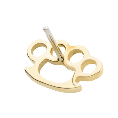 14Kt Yellow Gold Threadless Brass Knuckle Top
