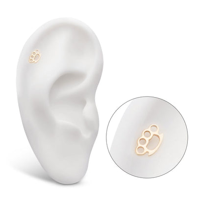 14Kt Yellow Gold Threadless Brass Knuckle Top