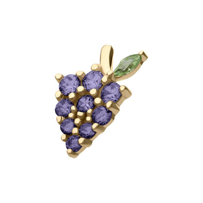 14Kt Yellow Gold Threadless Grape Cluster Top