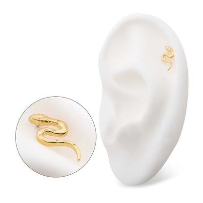 14Kt Yellow Gold Threadless Snake Top