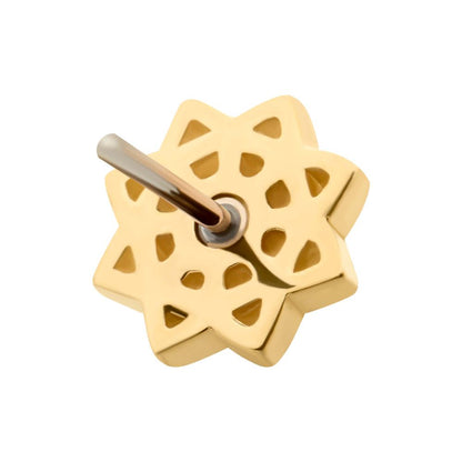 14kt Yellow Gold Threadless Bezel Set Gem/Opal Mandala Flower Top