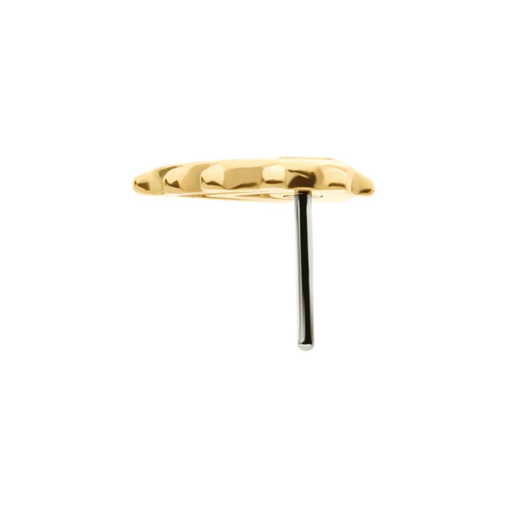 14Kt Yellow Gold Threadless Beaded Edge Teardrop Top