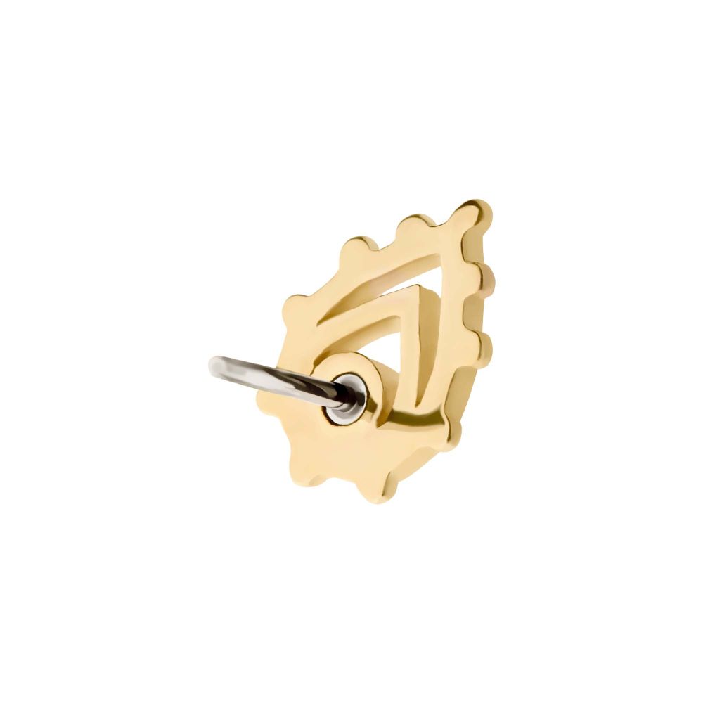 14Kt Yellow Gold Threadless Bezel Set Gem/Opal Beaded Edge Teardrop Top