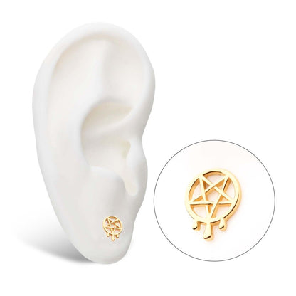 14Kt Yellow Gold Threadless Dripping Pentagram Top