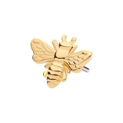 14Kt Yellow Gold Threadless Bee Top