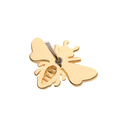 14Kt Yellow Gold Threadless Bee Top