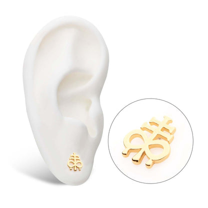 14Kt Yellow Gold Threadless Dripping Leviathan Cross Top