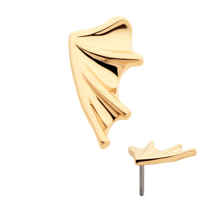 14kt Gold Threadless Bat Wing Top (Left Ear)
