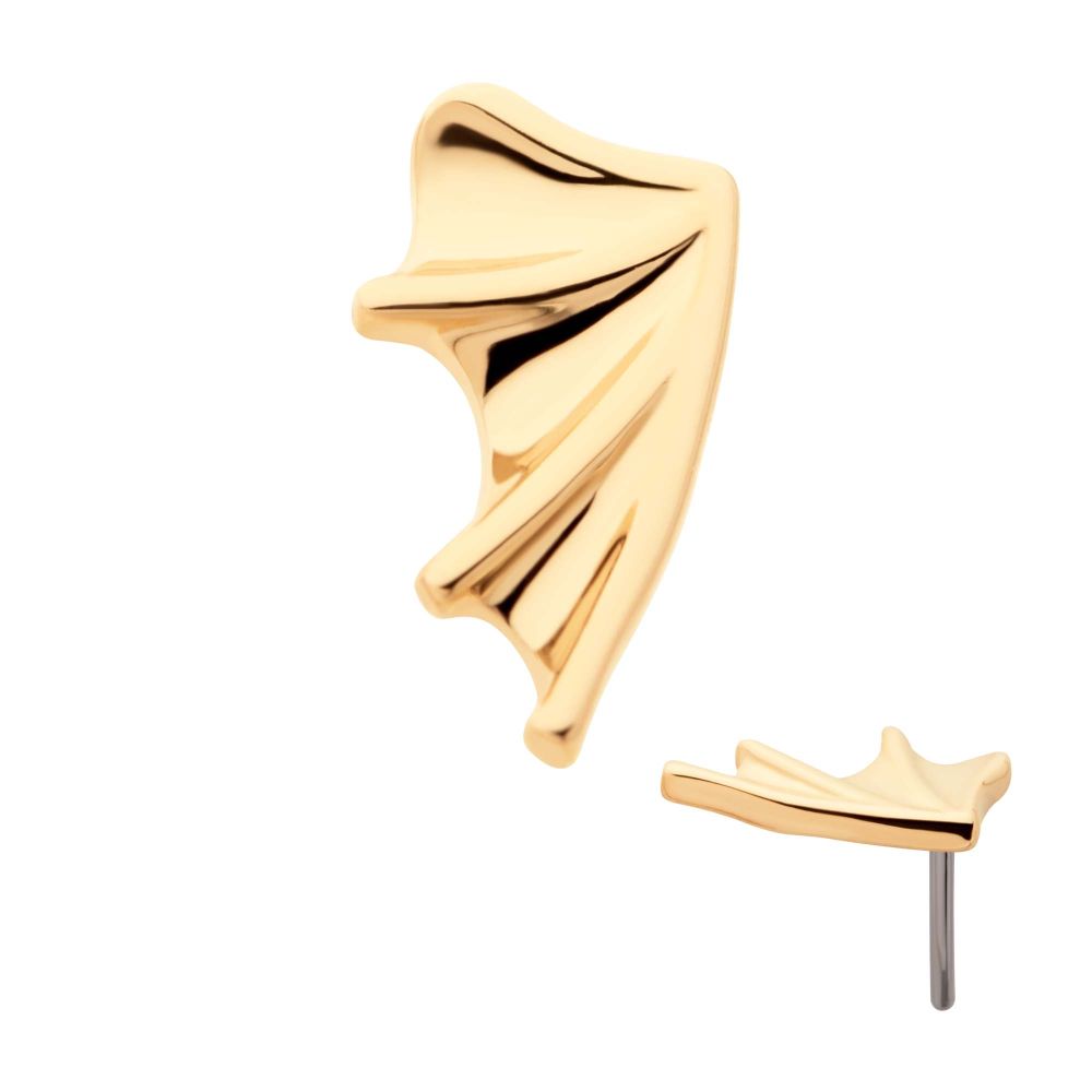 14kt Gold Threadless Bat Wing Top (Right Ear)